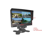 Monitor professionale 12/24 volt  7'', 4 ingressi  con connettori a vite