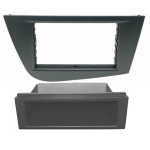 Mascherina autoradio 2 iso Seat Leon 2005 guida a dx light silver con cassettino