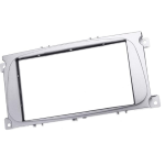 Mascherina doppio iso Ford Cmax, Focus, Galaxy 07>, Kuga, Mondeo, Smax 07> - colore silver