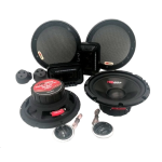 2 WAY COMPONENT SYSTEM - WOOFER 6,5" 165mm - TWEETER NEODYMIUM 25mm - CROSSOVER -250 WATT Peak Power- 4 Ohm -Completi di griglie