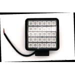 Faro da lavoro QUADRATO CON INTERRUTTORE POSTERIORE alta luminosita' 6500lumen) 12/24 volt 30led da  3 watt (ASSORBIMENTO 26 WATT, RESA 90 WATT)