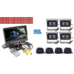 Kit professionale 12/24 volt , monitor 9'' ,3 telecamere infrarossi nere,2 cablaggi 20mt + 1 cablaggio 10mt con connettori a vite