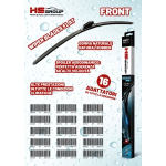 SPAZZOLA TERGICRISTALLO ANTERIORE 375MM 15'' COMPLETA DI 16 ADATTATORI