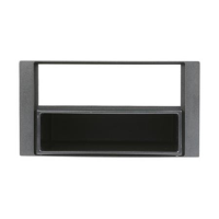 Mascherina doppio iso Ford Focus C-Max, S-Max, Focus II 2005>, Fiesta 2006>2008, Fusion 2006>, Transit, Galaxy 2007> - colore nero con cassettino