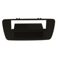 Mascherina doppio din Seat Ibiza 2008> - colore nero metallizzato con cassettino