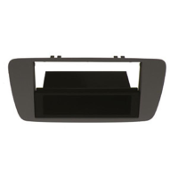 Mascherina doppio  din Seat Ibiza 2008> - colore grigio azzurro con cassettino