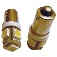 Led 24 volt BA9S 5 smd bianchi piedi dritti - T4W