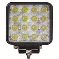 Faro da lavoro QUADRATO alta luminosita' (4.000 lumen) 12/24 volt, 16 led da  3 watt