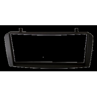 Kit completo di fascia metallica doppio din+Mascherina nera Alfa 147 black line doppio iso,  grigio scuro