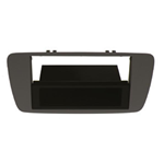 Mascherina doppio  din Seat Ibiza 2008> - colore grigio azzurro con cassettino