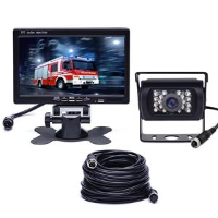 Kit professionale 12/24 volt , monitor 7'' ,telecamera infrarossi nera, cablaggio 20mt con connettori a vite