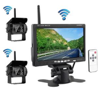 Kit professionale 12/24 volt  Wireless monitor 7'' con 2 telecamere Wireless infrarossi nere