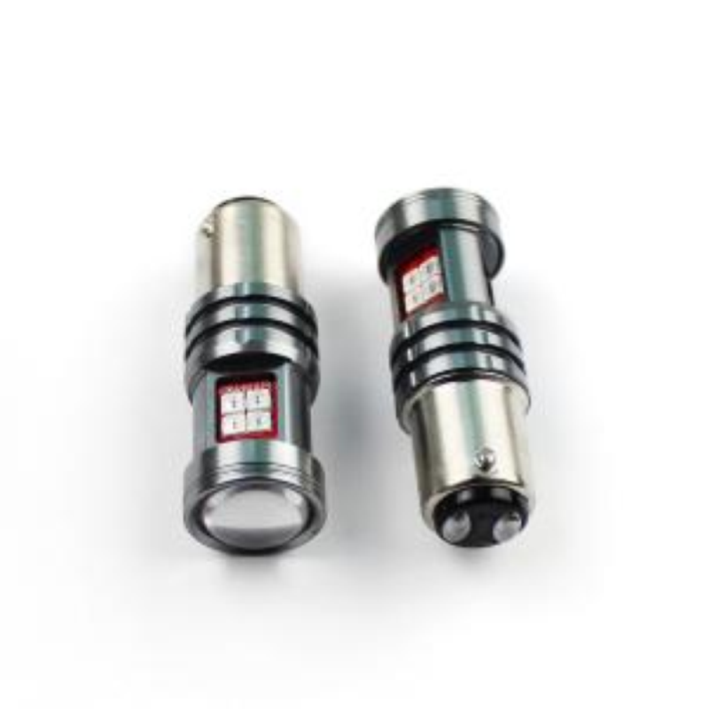 Coppia lampade a led 12/24 volt BAY15D-1157- P21/5W doppio filamento alta luminosità 800/200 lumen 6000k LUCE ROSSA