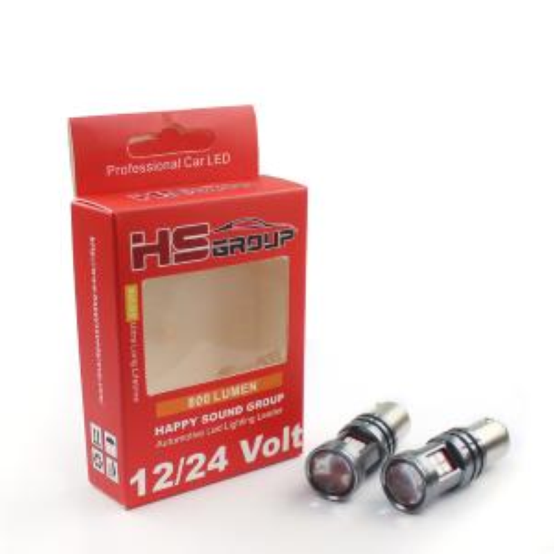 Coppia lampade a led 12/24 volt BAY15D-1157- P21/5W doppio filamento alta luminosità 800/200 lumen 6000k LUCE ROSSA