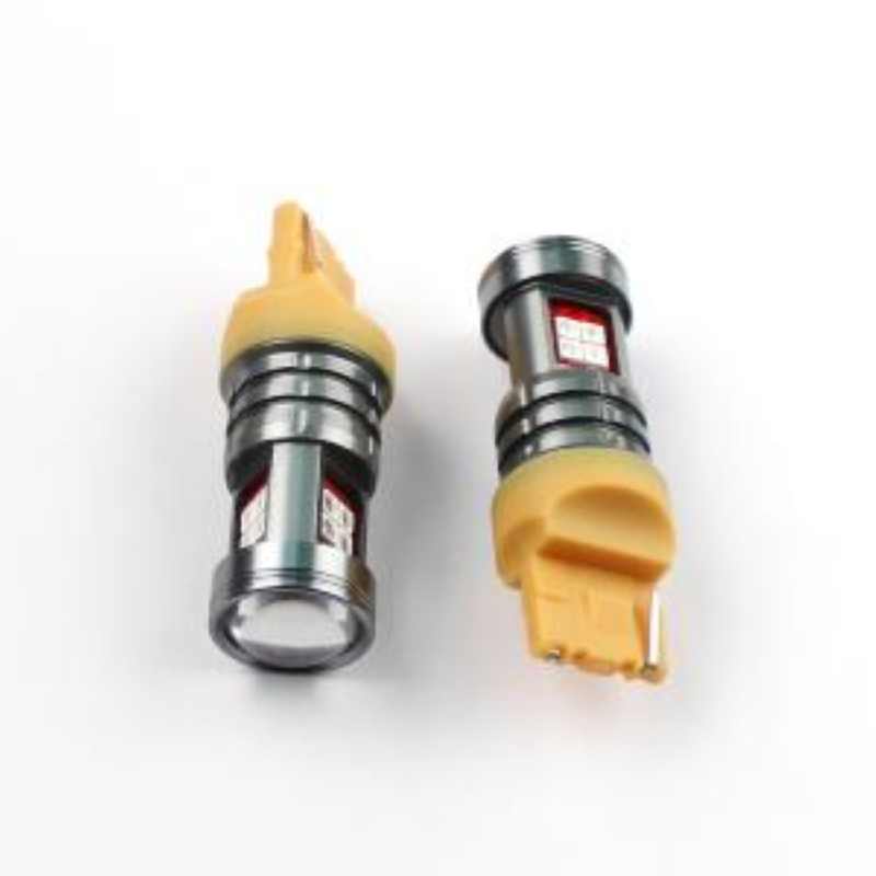Coppia lampade a led 12/24 volt T20-7440- W21W alta luminosità 800 lumen 6000k LUCE ARANCIO