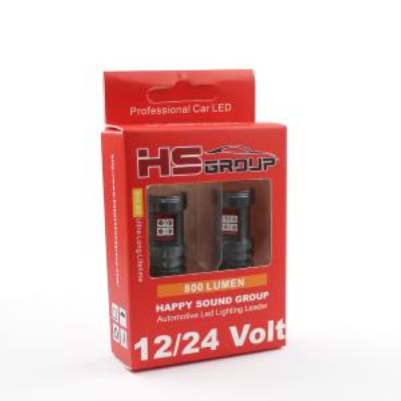 Coppia lampade a led 12/24 volt T20-7440- W21W alta luminosità 800 lumen 6000k LUCE ARANCIO