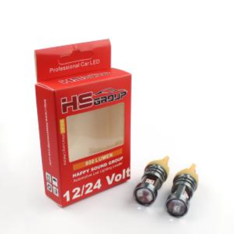 Coppia lampade a led 12/24 volt T20-7440- W21W alta luminosità 800 lumen 6000k LUCE ARANCIO