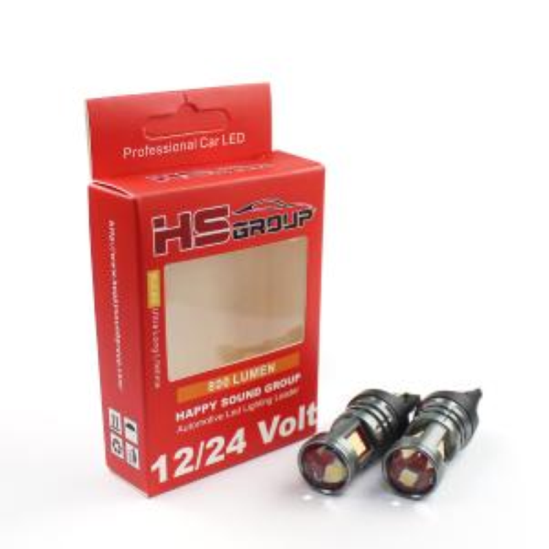 Coppia lampade a led 12/24 volt T20-7443- W21/5W doppio filamento alta luminosità 800/200 lumen 6000k