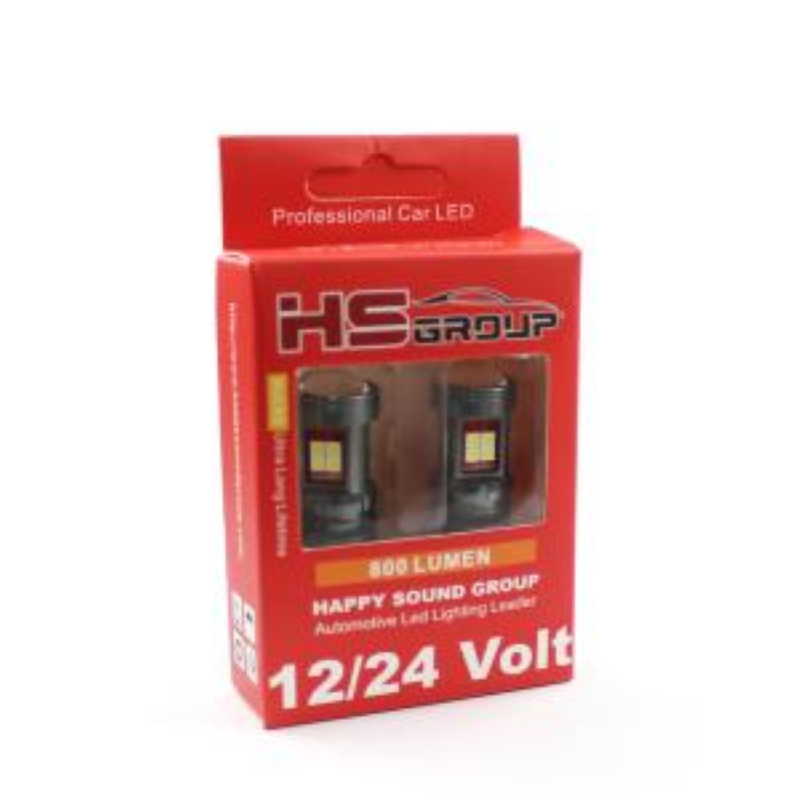Coppia lampade a led 12/24 volt T20-7443- W21/5W doppio filamento alta luminosità 800/200 lumen 6000k