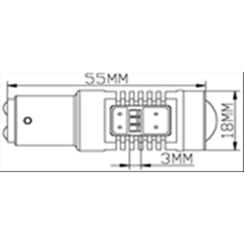 Coppia lampade a led CAN BUS NO ERROR 12 volt BAY15D-1157- P21/5W doppio filamento alta luminosità 6000k