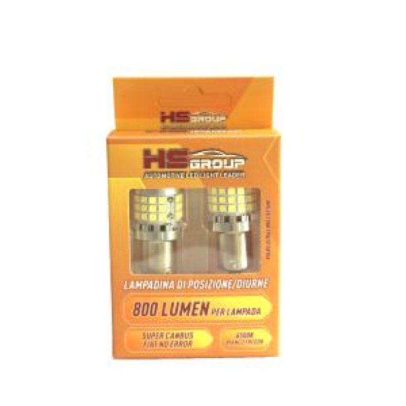 Coppia lampade a led SUPER CAN BUS NO ERROR 21WATT REALI 12 volt BA15S -1156- P21W alta luminosità 6000k