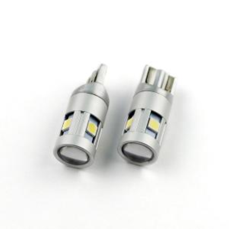 Coppia Led 12/24 volt T10, W5W, TUTTO VETRO 5 led bianchi 6000K
