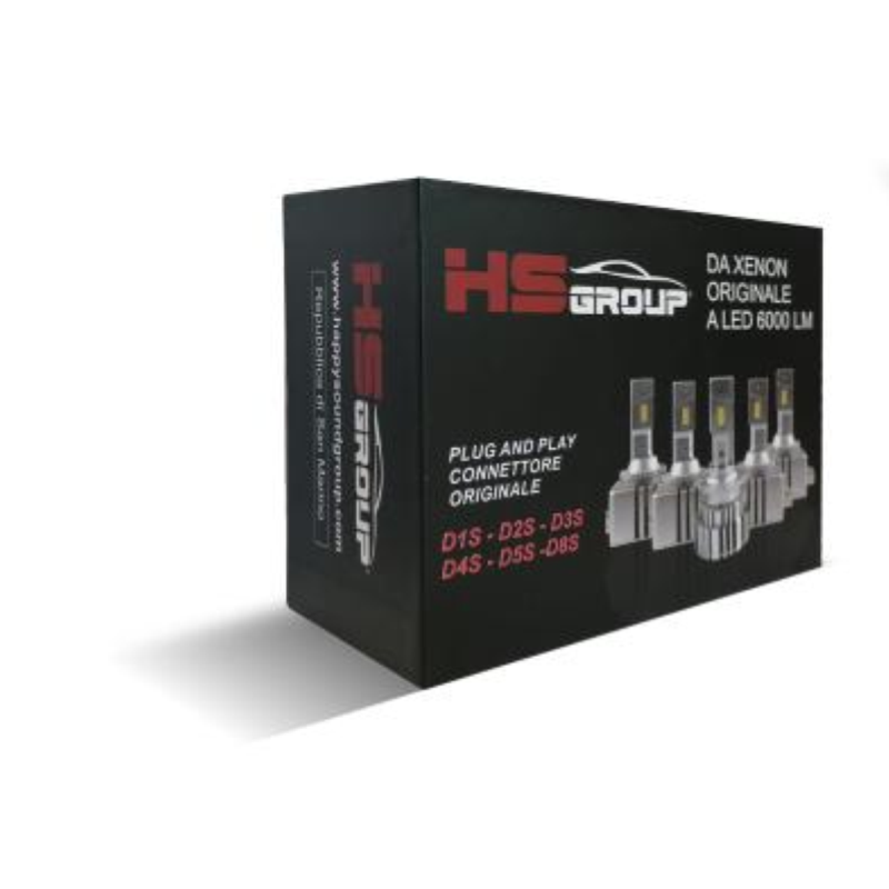 KIT A LED CUSTOM D1S D1R 6000K- 8000 LUMEN - 35W - CONNETTORE ORIGINALE - NO ERROR