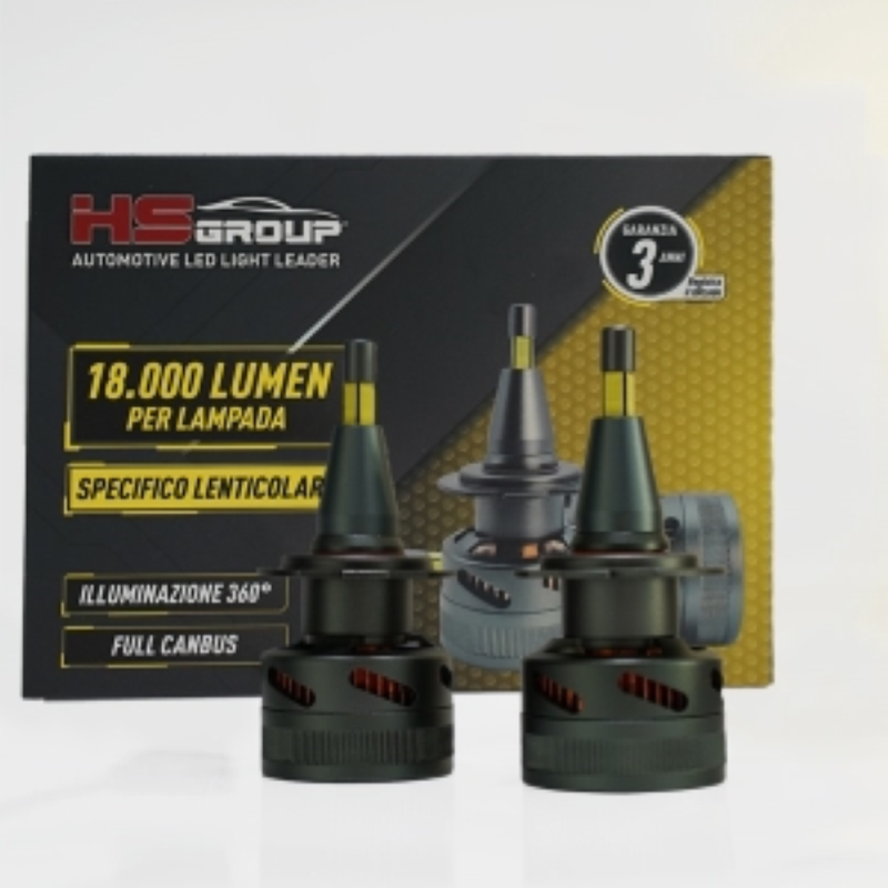 KIT LED 12 VOLT H7 55WATT REALI, SUPER CANBUS, 18000 LUMEN SPECIFICO PER FARI LENTICOLARI