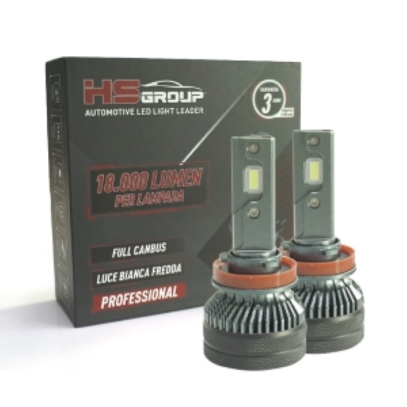 KIT LED PROFESSIONALE ALTA LUMINOSITA' 12 VOLT H8/H8/H11 - 55 WATT REALI - SUPER CAN BUS- 18000 LUMEN