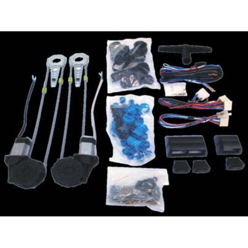 Kit universale 2 motorini 24 Volt per alzavetri con interruttori e cablaggio