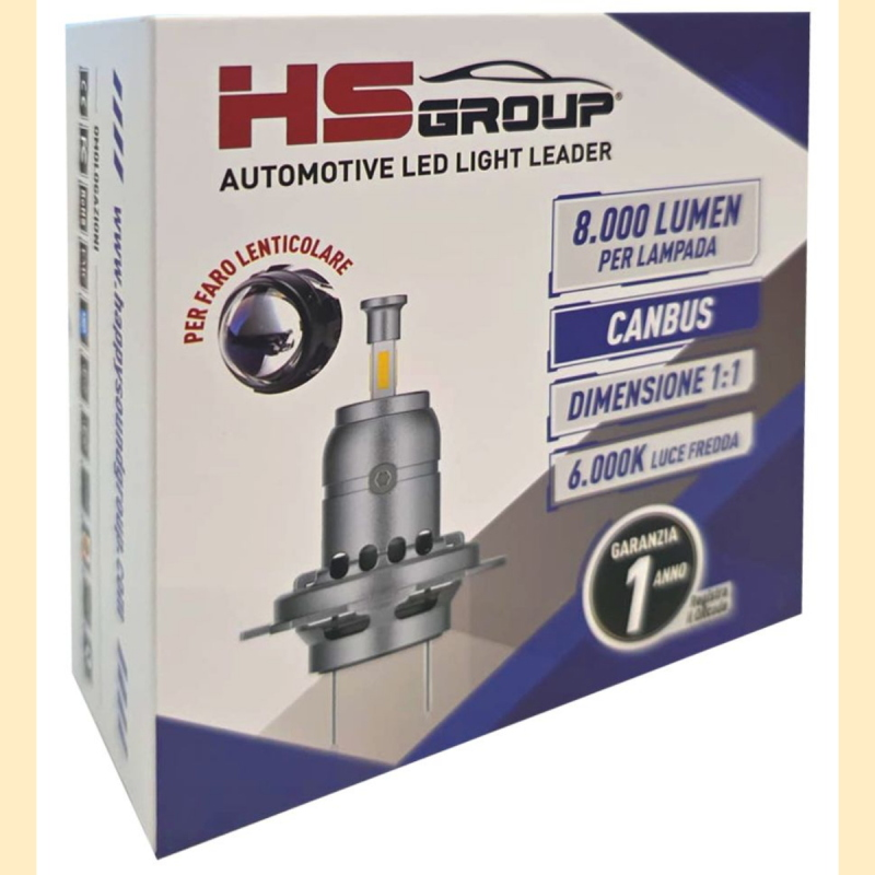 KIT LED PLUG AND PLAY 12 VOLT H8- H11 - 28 WATT - 8000 LUMEN FARO LENTICOLARE